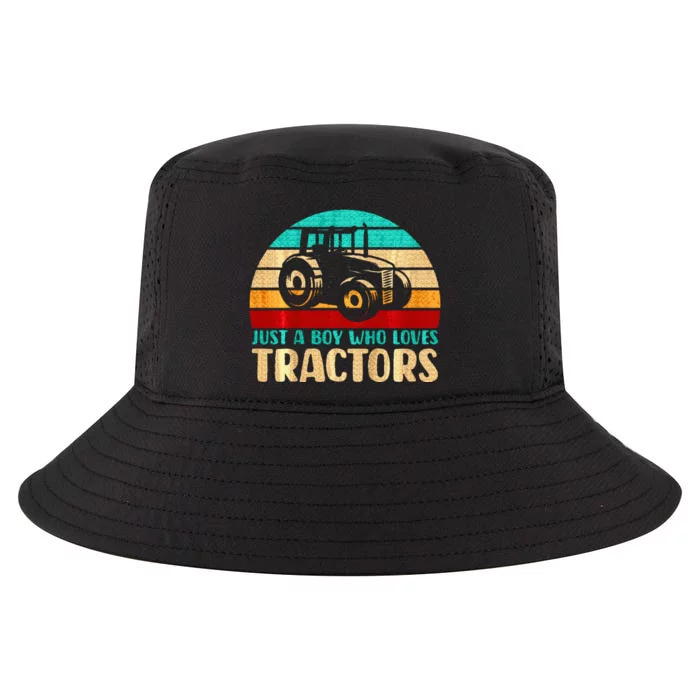 Farm Lifestyle Just A Boy Who Loves Tractors Cool Comfort Performance Bucket Hat