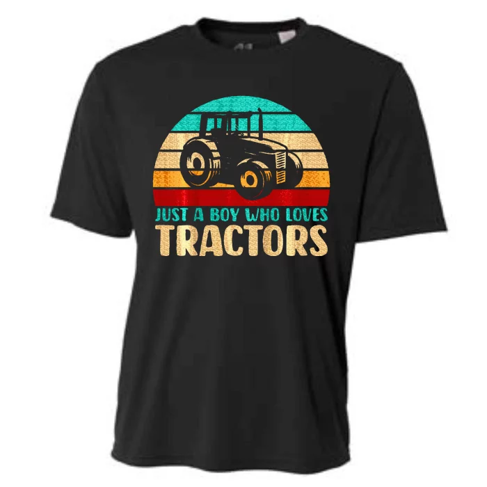 Farm Lifestyle Just A Boy Who Loves Tractors Cooling Performance Crew T-Shirt