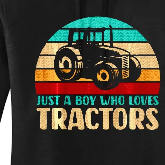 Farm Lifestyle Just A Boy Who Loves Tractors Women's Pullover Hoodie