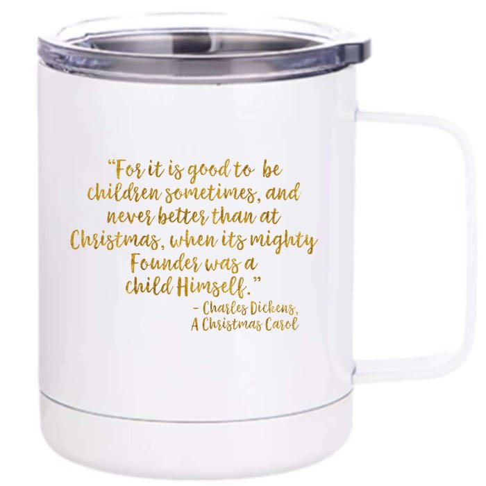 Founder Lord Jesus Christ Faux Gold Christmas Carol Front & Back 12oz Stainless Steel Tumbler Cup