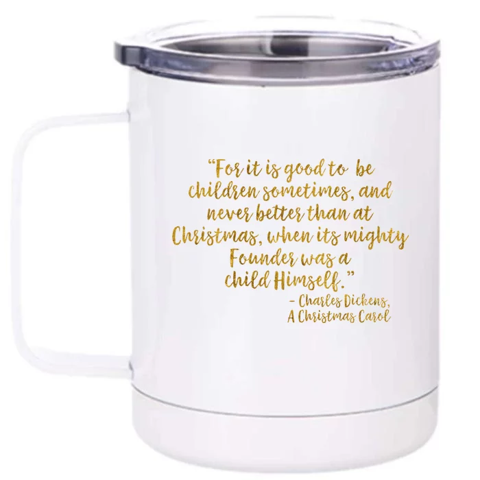 Founder Lord Jesus Christ Faux Gold Christmas Carol Front & Back 12oz Stainless Steel Tumbler Cup