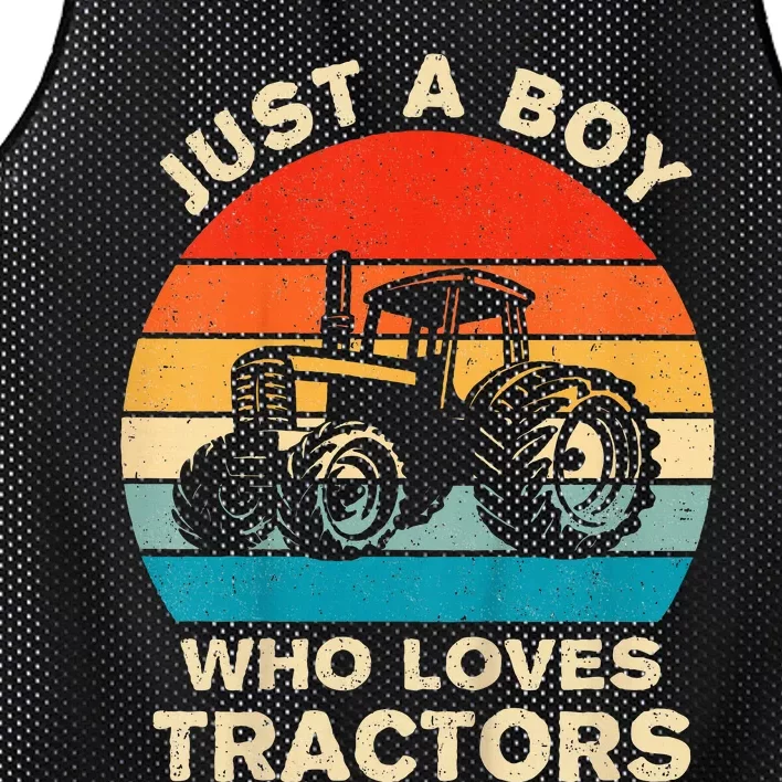 Farm Lifestyle Just A Boy Who Loves Tractors Mesh Reversible Basketball Jersey Tank