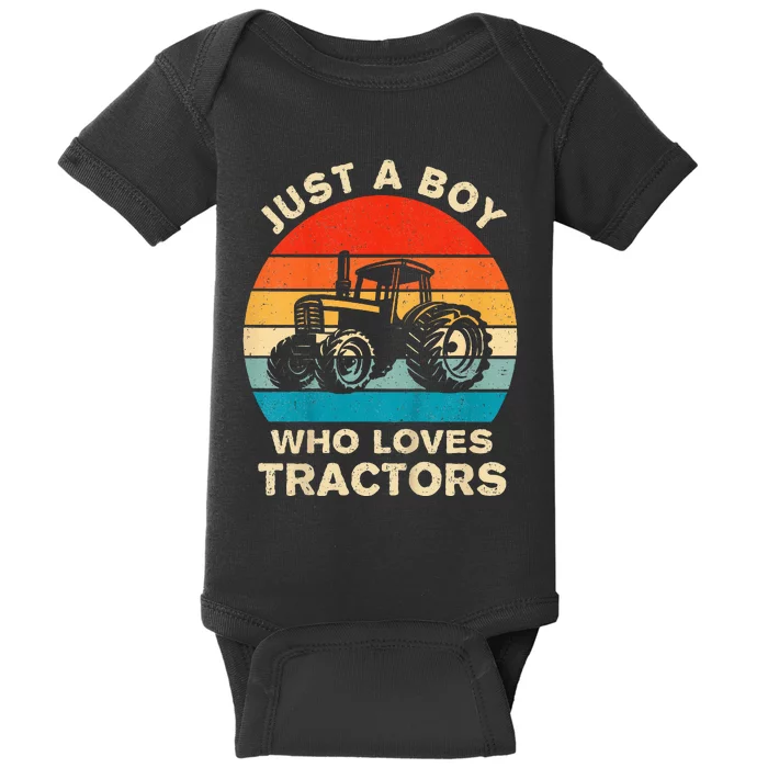 Farm Lifestyle Just A Boy Who Loves Tractors Baby Bodysuit