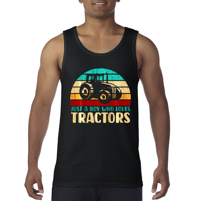 Farm Lifestyle Just A Boy Who Loves Tractors Tank Top