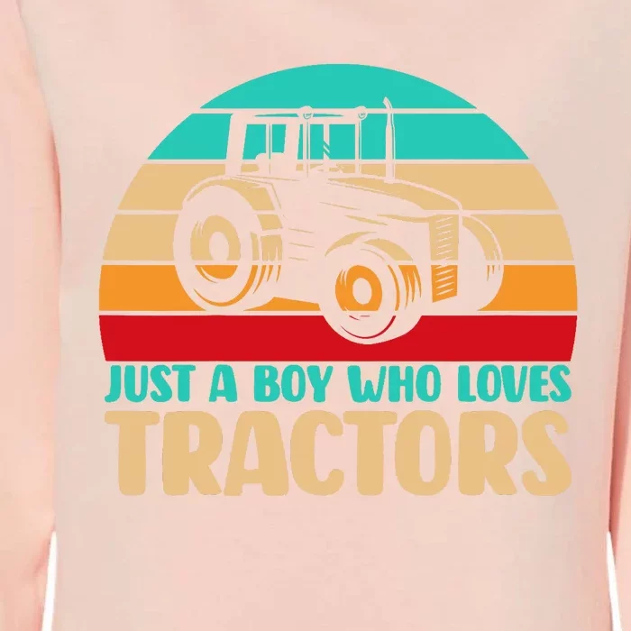 Farm Lifestyle Just A Boy Who Loves Tractors Womens California Wash Sweatshirt