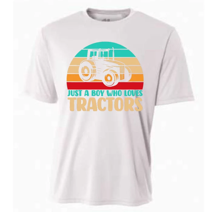 Farm Lifestyle Just A Boy Who Loves Tractors Cooling Performance Crew T-Shirt