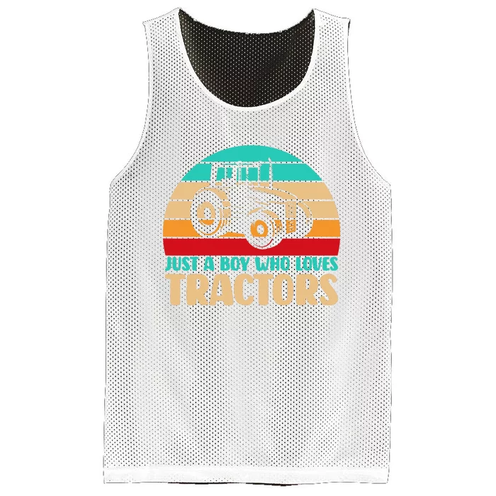 Farm Lifestyle Just A Boy Who Loves Tractors Mesh Reversible Basketball Jersey Tank