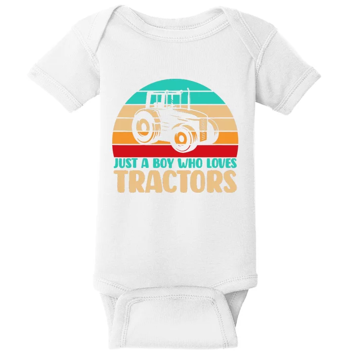 Farm Lifestyle Just A Boy Who Loves Tractors Baby Bodysuit