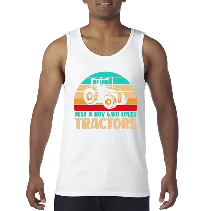 Farm Lifestyle Just A Boy Who Loves Tractors Tank Top