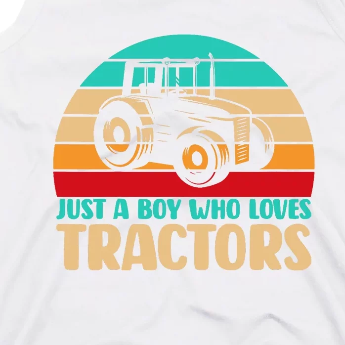 Farm Lifestyle Just A Boy Who Loves Tractors Tank Top