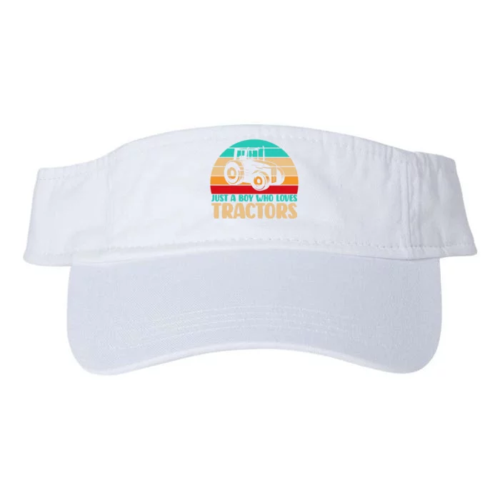 Farm Lifestyle Just A Boy Who Loves Tractors Valucap Bio-Washed Visor