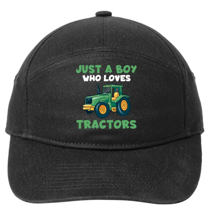 Farm Lifestyle Just A Boy Who Loves Tractors 7-Panel Snapback Hat