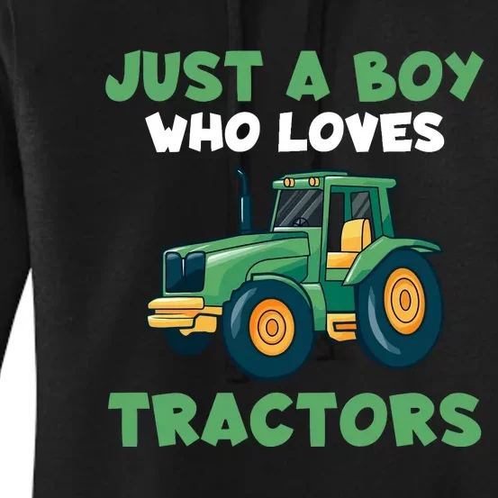 Farm Lifestyle Just A Boy Who Loves Tractors Women's Pullover Hoodie