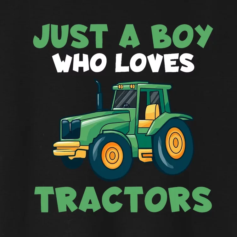 Farm Lifestyle Just A Boy Who Loves Tractors Women's Crop Top Tee