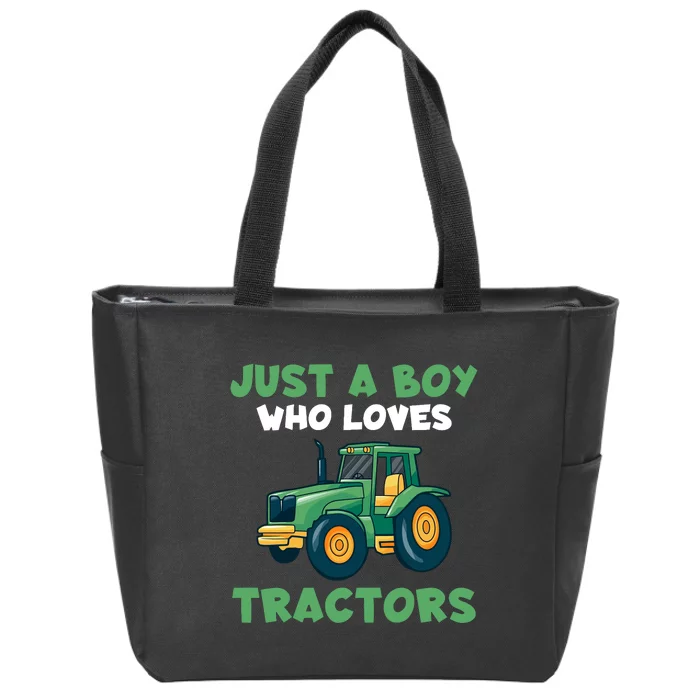 Farm Lifestyle Just A Boy Who Loves Tractors Zip Tote Bag