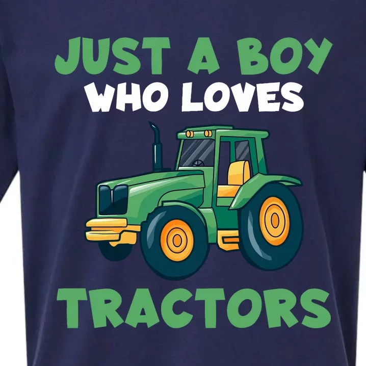 Farm Lifestyle Just A Boy Who Loves Tractors Sueded Cloud Jersey T-Shirt