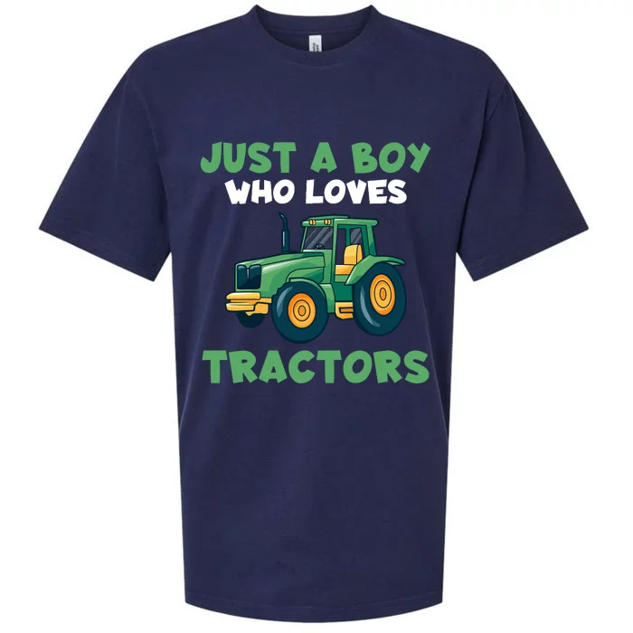 Farm Lifestyle Just A Boy Who Loves Tractors Sueded Cloud Jersey T-Shirt