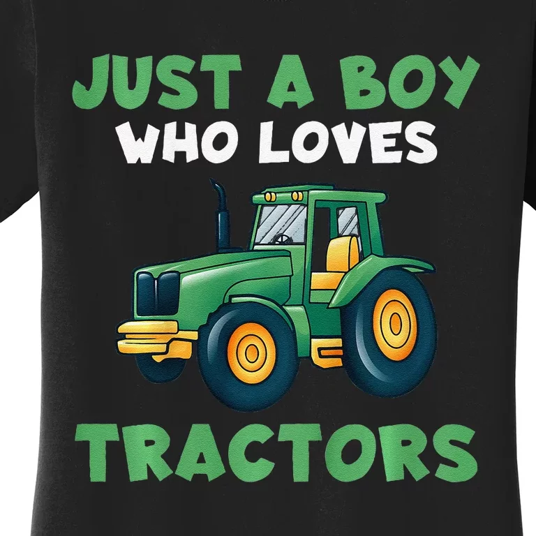 Farm Lifestyle Just A Boyss Who Loves Tractors Women's T-Shirt