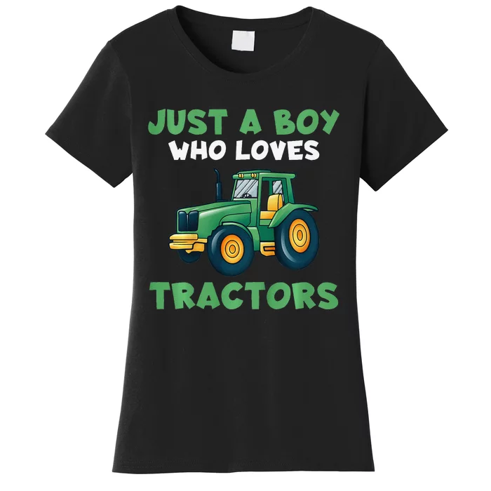 Farm Lifestyle Just A Boyss Who Loves Tractors Women's T-Shirt