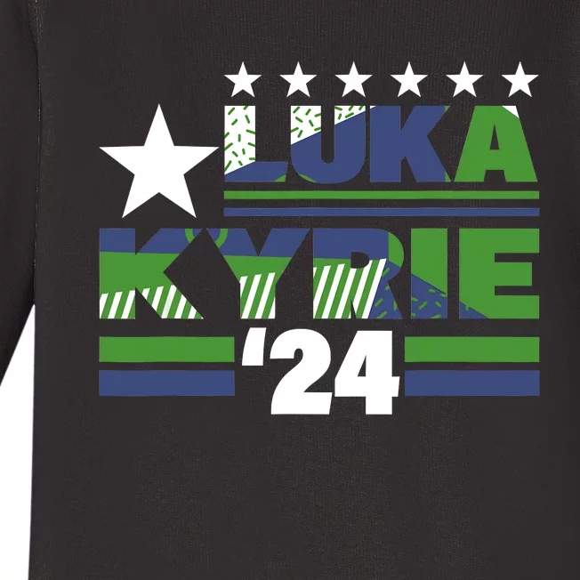 Funny Luka Kyrie 24 For President Kyrie First Name Baby Long Sleeve Bodysuit