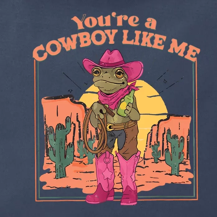 Youre A Cowboy Like Me Funny Frog Hat Cowgirl Zip Tote Bag