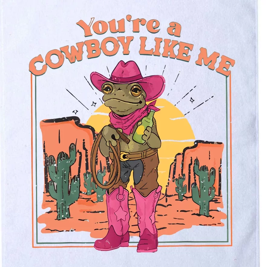 Youre A Cowboy Like Me Funny Frog Hat Cowgirl Platinum Collection Golf Towel