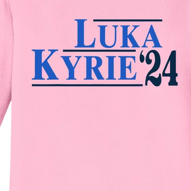 Funny Luka Kyrie 24 For President Kyrie First Name Baby Long Sleeve Bodysuit