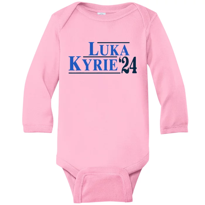 Funny Luka Kyrie 24 For President Kyrie First Name Baby Long Sleeve Bodysuit