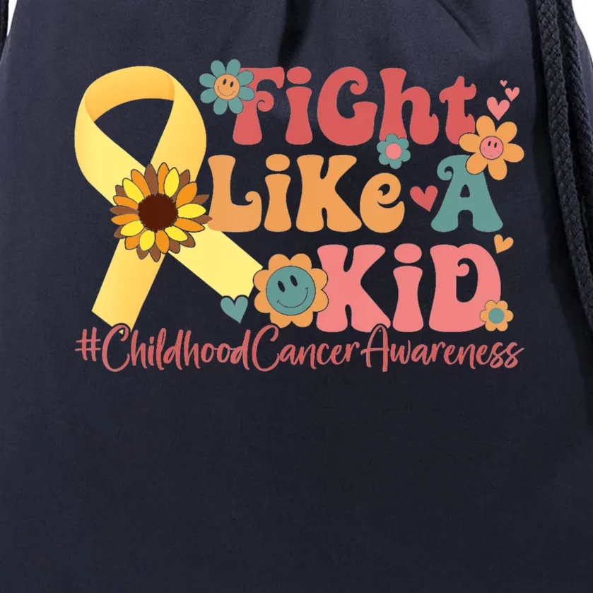 Fight Like Kids For Childhood Cancer Awareness Drawstring Bag