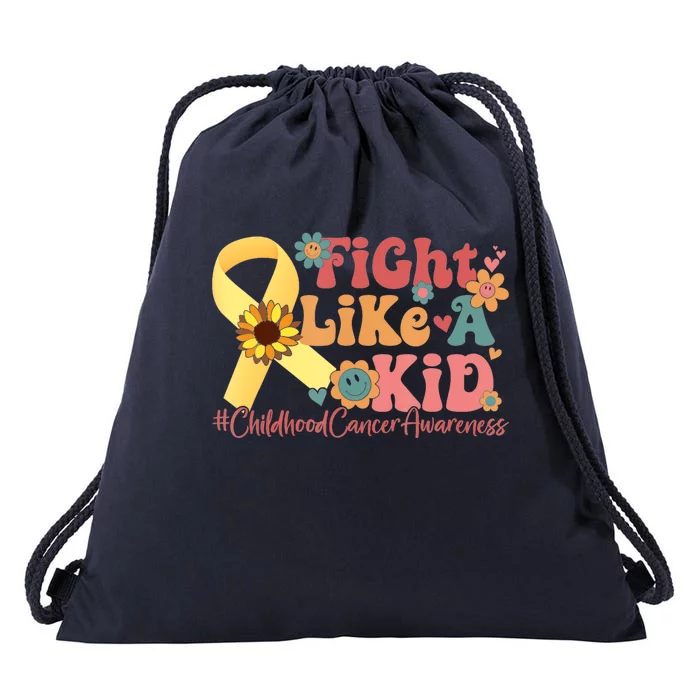 Fight Like Kids For Childhood Cancer Awareness Drawstring Bag