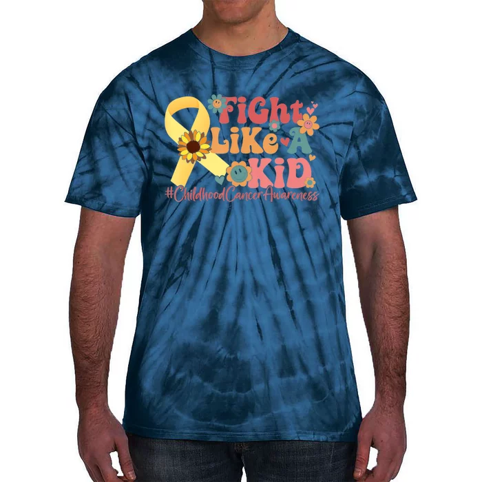 Fight Like Kids For Childhood Cancer Awareness Tie-Dye T-Shirt