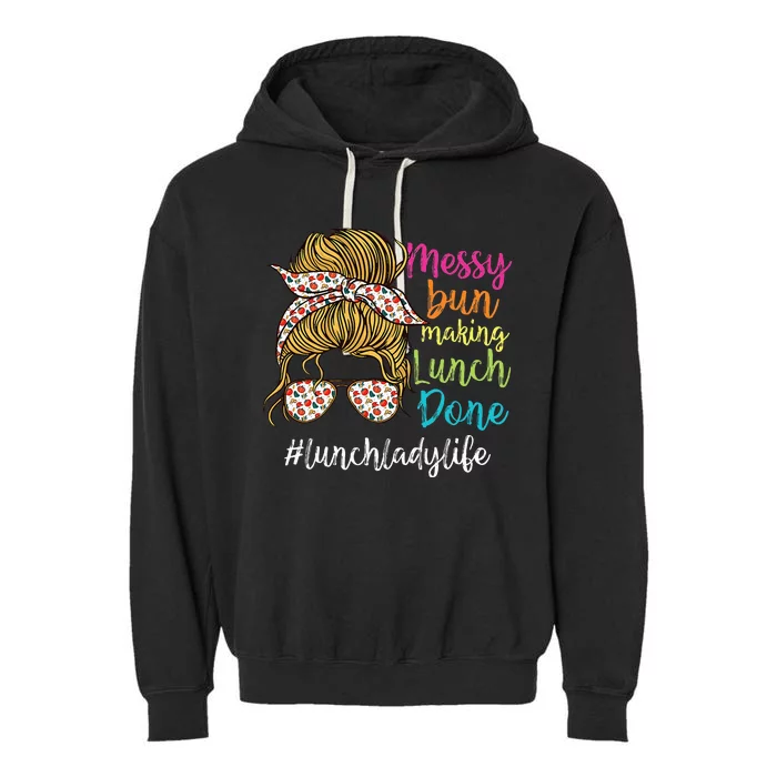 Funny Lunch Lady School Cafeteria Worker Garment-Dyed Fleece Hoodie