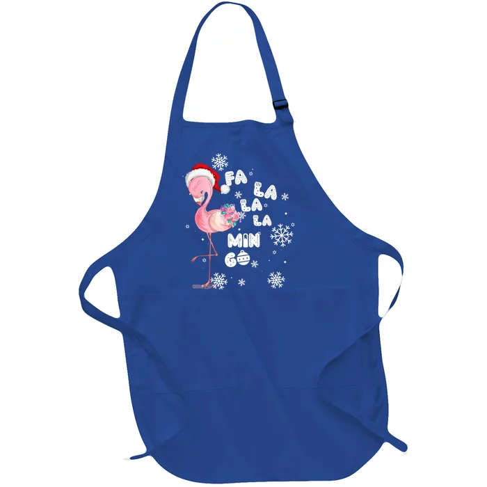 Fa La La La Mingo Flamingo For Christmas Xmas Flamingo Lover Funny Gift Full-Length Apron With Pocket