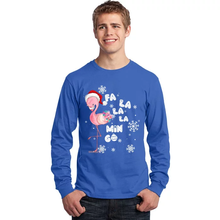 Fa La La La Mingo Flamingo For Christmas Xmas Flamingo Lover Funny Gift Tall Long Sleeve T-Shirt