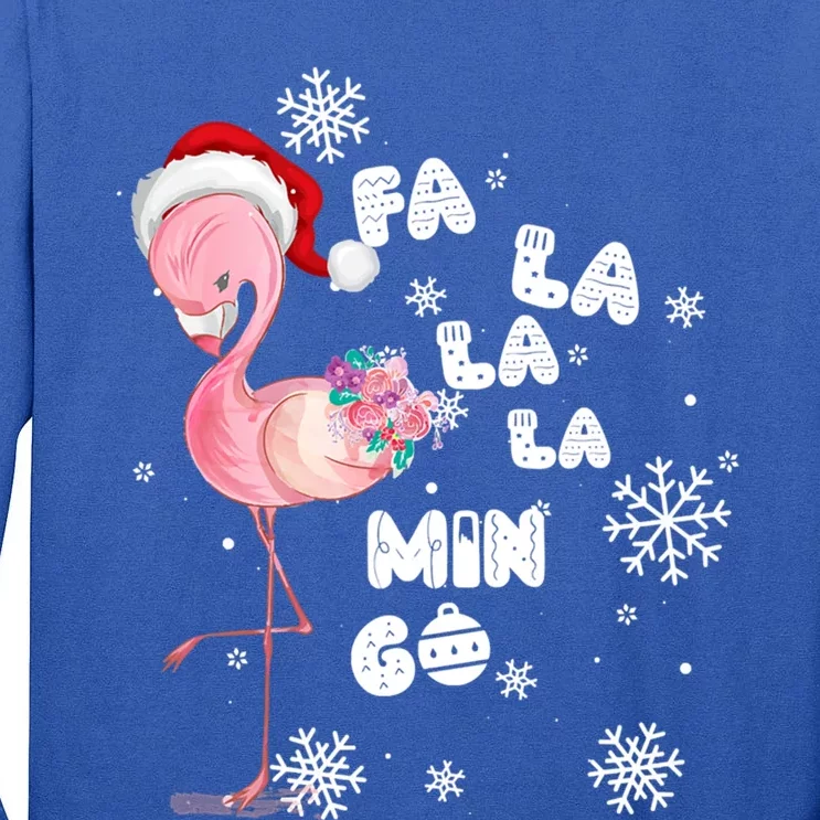 Fa La La La Mingo Flamingo For Christmas Xmas Flamingo Lover Funny Gift Tall Long Sleeve T-Shirt