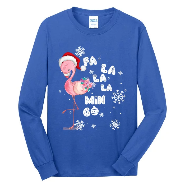 Fa La La La Mingo Flamingo For Christmas Xmas Flamingo Lover Funny Gift Tall Long Sleeve T-Shirt