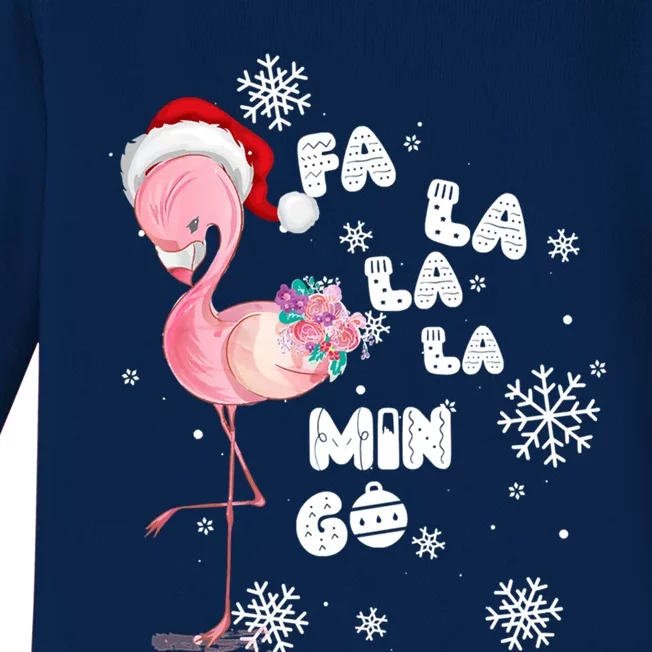 Fa La La La Mingo Flamingo For Christmas Xmas Flamingo Lover Funny Gift Baby Long Sleeve Bodysuit