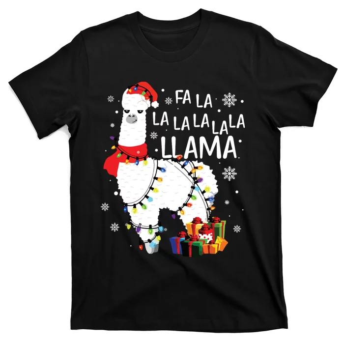 Fa La La Llama Funny Christmas Christmas Lllama Lover T-Shirt