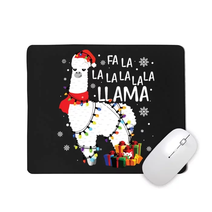 Fa La La Llama Funny Christmas Christmas Lllama Lover Mousepad