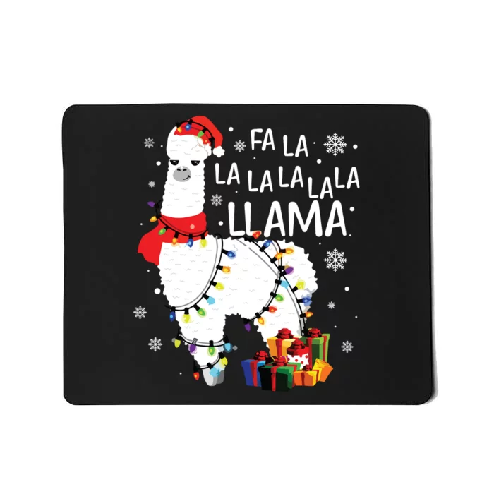 Fa La La Llama Funny Christmas Christmas Lllama Lover Mousepad