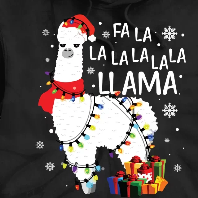 Fa La La Llama Funny Christmas Christmas Lllama Lover Tie Dye Hoodie