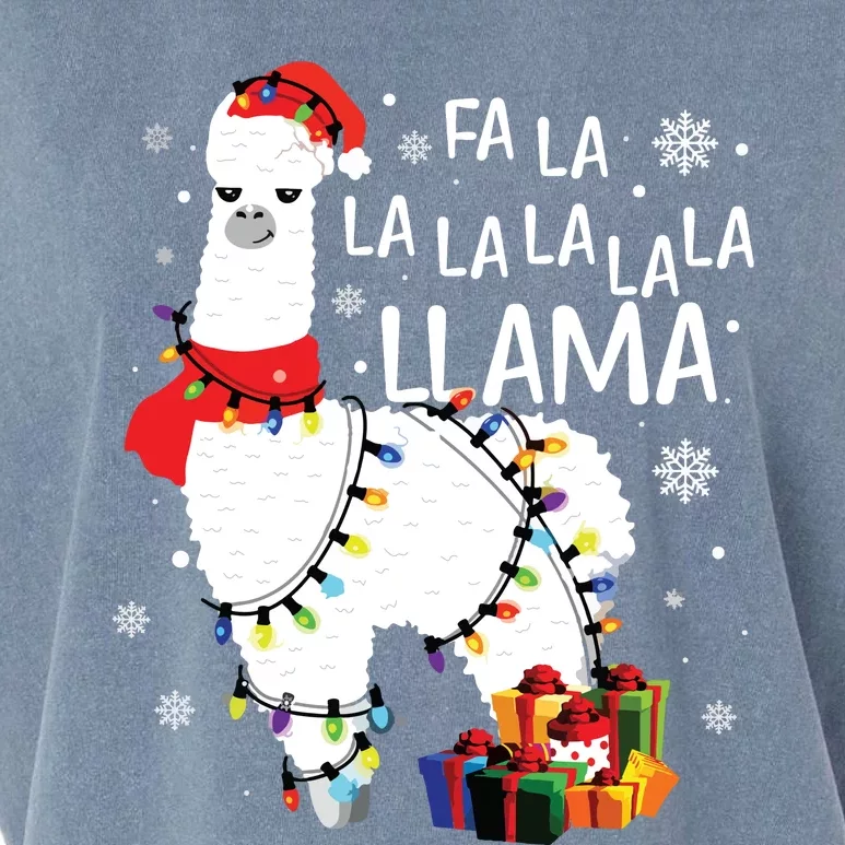 Fa La La Llama Funny Christmas Christmas Lllama Lover Garment-Dyed Women's Muscle Tee