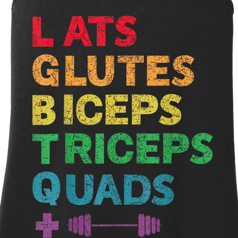 Funny Lgbtq Lats Glutes Biceps Triceps Quads Weightlifting Ladies Essential Tank