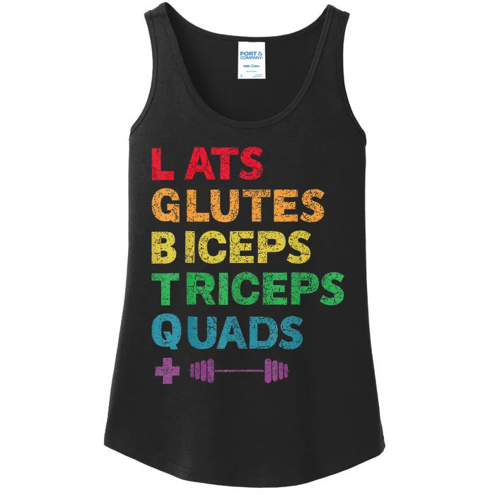 Funny Lgbtq Lats Glutes Biceps Triceps Quads Weightlifting Ladies Essential Tank