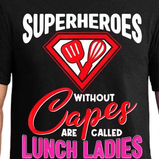 Funny Lunch Lady Superheroes Capes Cafeteria Worker Squad Pajama Set