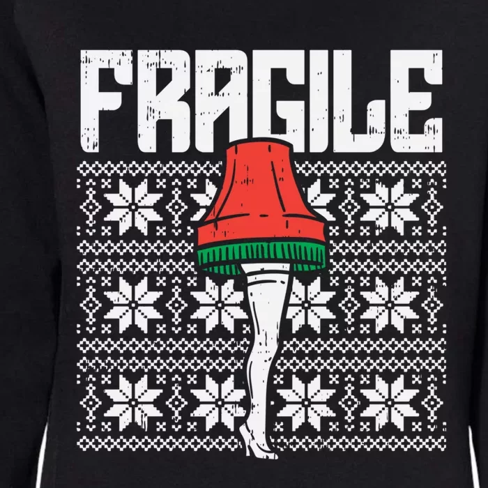 Fragile Leg Lamp Ugly Christmas Sweater Funny Xmas Gift Womens California Wash Sweatshirt