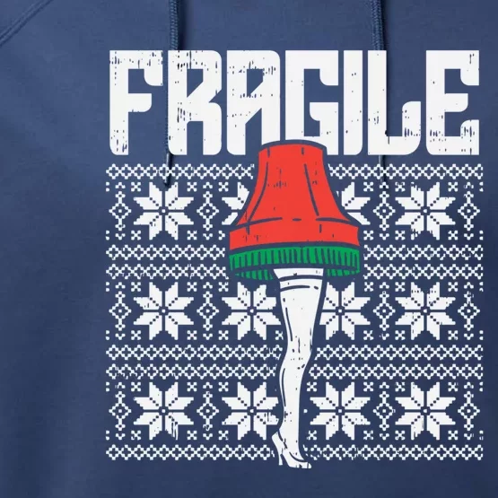 Fragile Leg Lamp Ugly Christmas Sweater Funny Xmas Gift Performance Fleece Hoodie