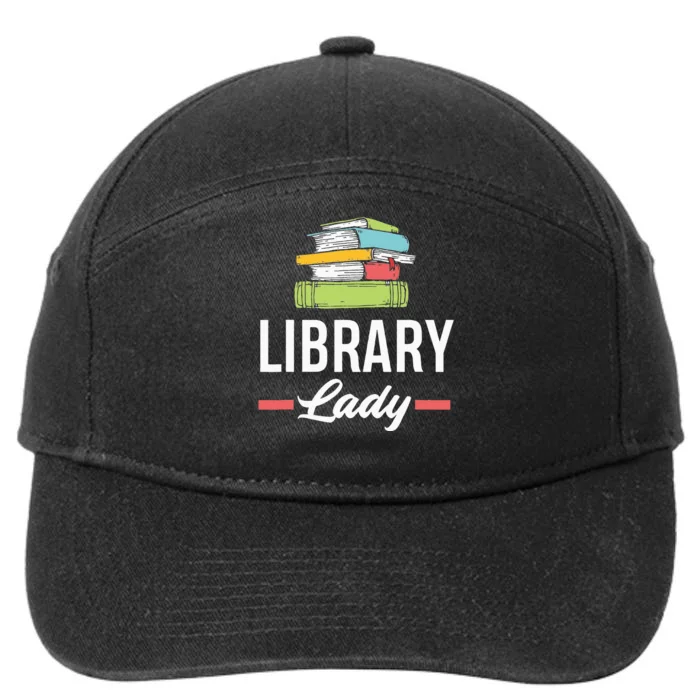 Funny Library Lady Librarian Library Assistant 7-Panel Snapback Hat