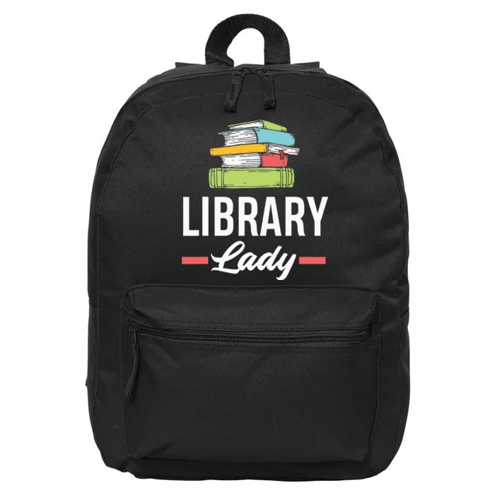 Funny Library Lady Librarian Library Assistant 16 in Basic Backpack