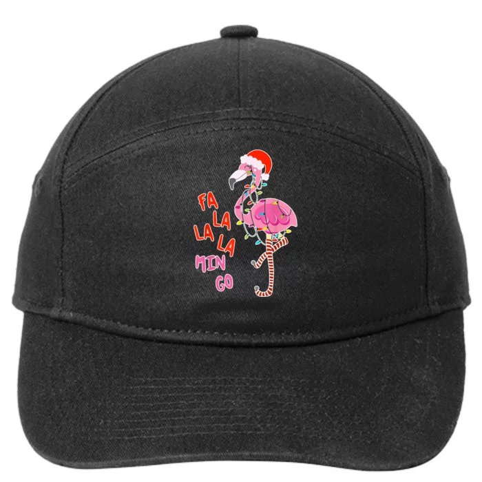 Fa La La La Min Go Flamingo Christmas 7-Panel Snapback Hat